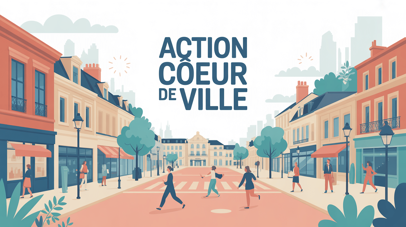 Illustration action coeur de ville centre-ville revitalisé France