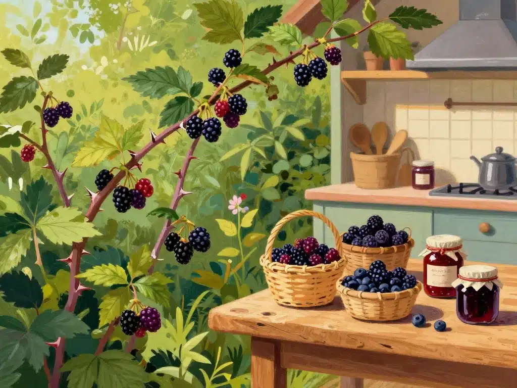 Bramble ronce mûre cuisine illustration
