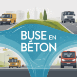 illustration buse en beton aménagment extérieur
