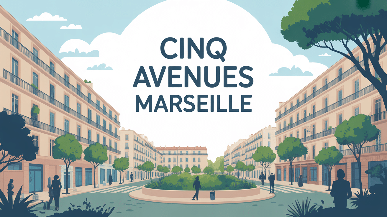 Illustration cinq avenues Marseille entre ville et parc Longchamp