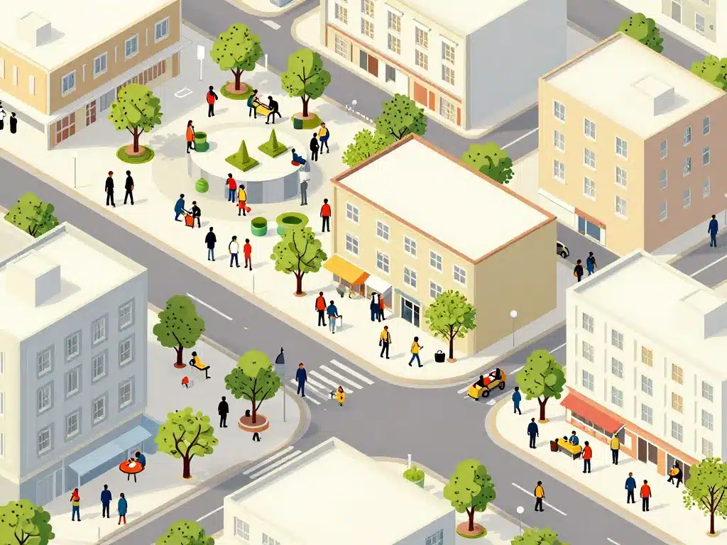 Action coeur de ville illustration compréhension politique urbaine