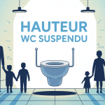 Illustration hauteur wc suspendu famille seniors moderne