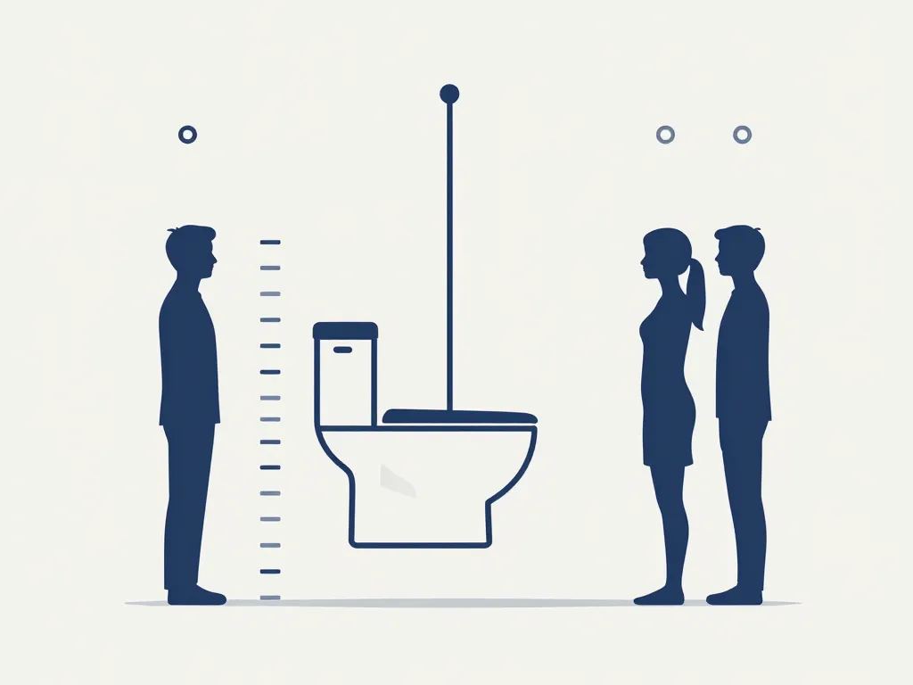 Diagramme hauteur wc suspendu standard et posture
