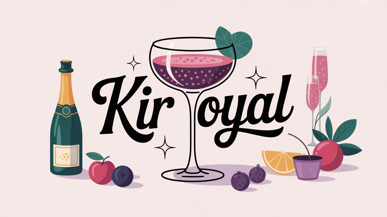 Kir royal en flûte élégante, ambiance conviviale