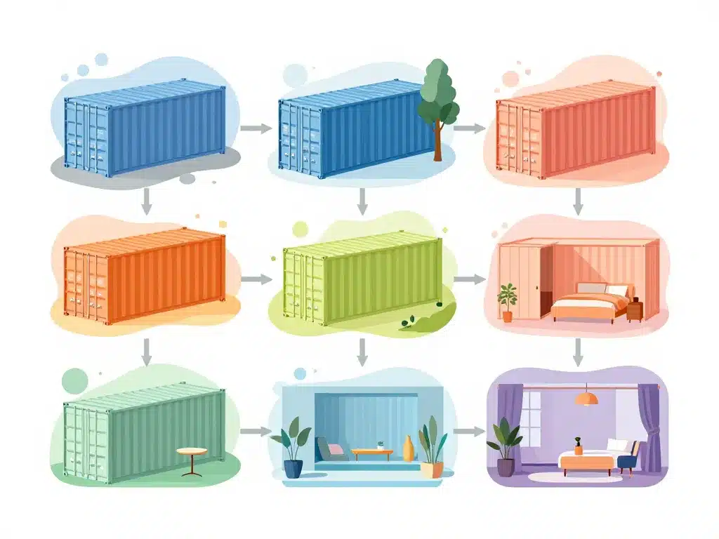 Diagramme postes de coût maison conteneurs prix