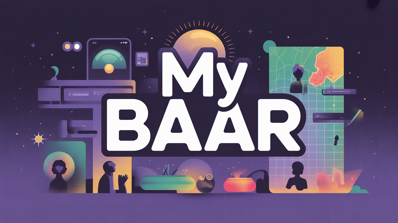 Illustration my baar dans différents contextes modernes