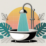 pommeau de douche haute pression moderne, jets puissants, ambiance propre