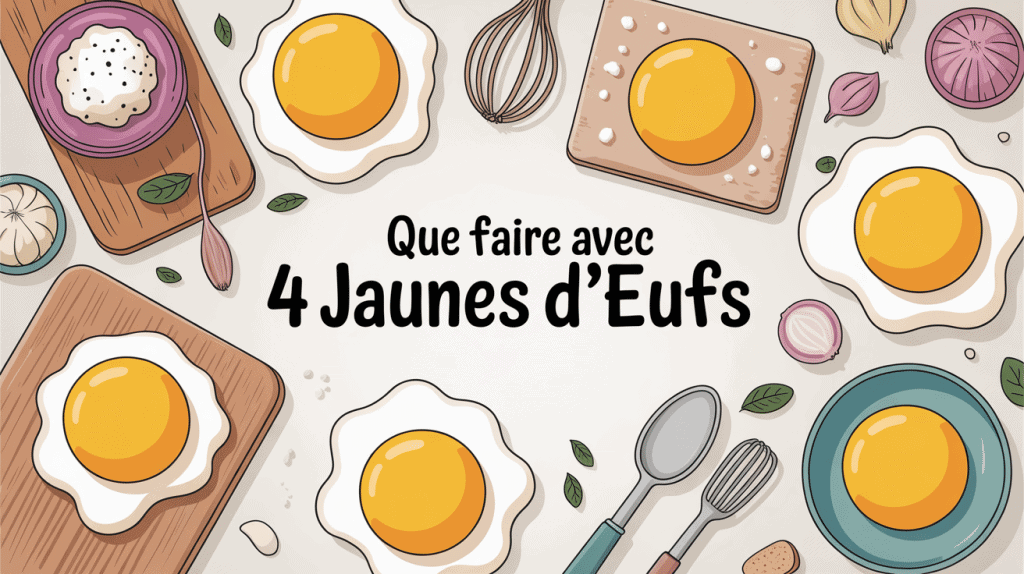 que faire avec 4 jaunes d'œufs, illustration anti-gaspillage cuisine