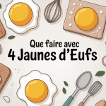 que faire avec 4 jaunes d'œufs, illustration anti-gaspillage cuisine