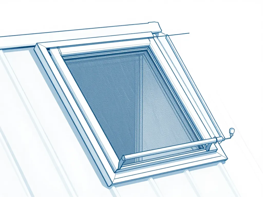 schéma concept moustiquaire velux coupe fenêtre toit