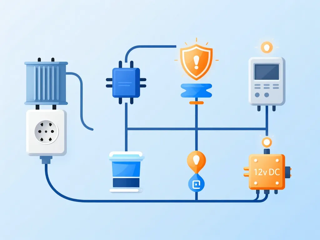 schéma transformer du 220v en 12v conversion sécurisée
