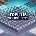 Illustration moderne treillis soudé ST25 sur dalle béton