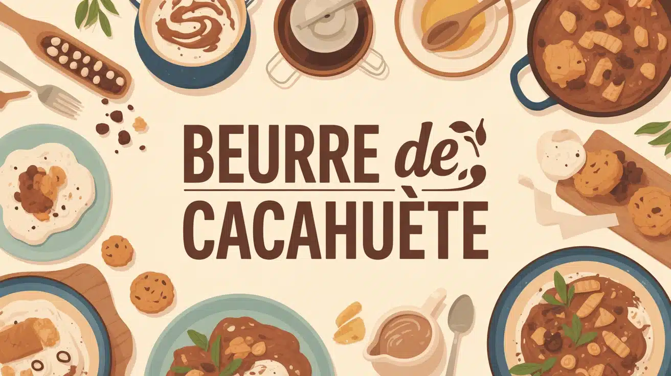 Illustration moderne beurre de cacahuète cuisine sucré salé