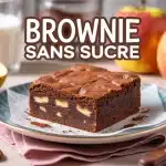 brownie sans sucre sur assiette avec ingrédients naturels