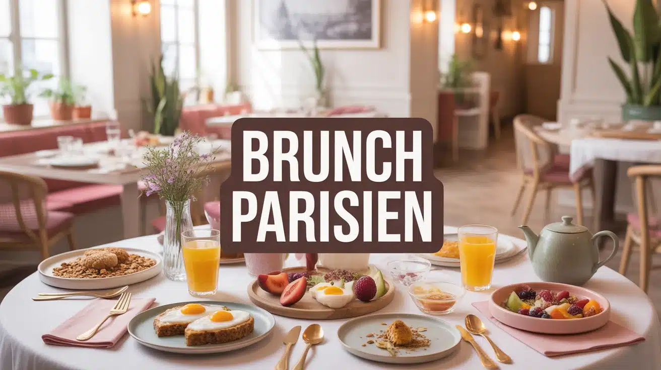 brunch parisien avec plats faits maison sur table cosy