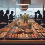 buffet à volonté avec plats internationaux variés