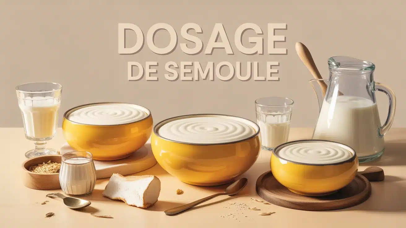 illustration vectorielle de dosage de semoule avec bols et ustensiles
