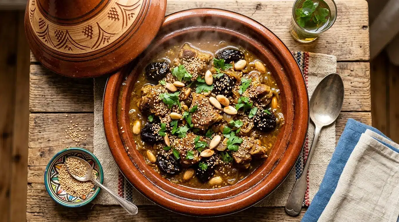 Tajine d'agneau aux pruneaux et amandes