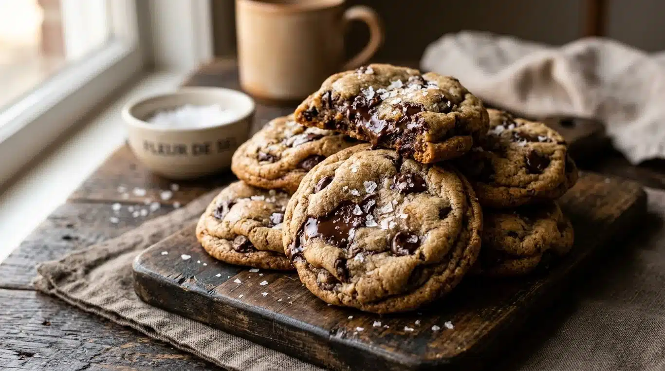 Cookies moelleux façon Café Pimpon avec pépites de chocolat et fleur de sel.