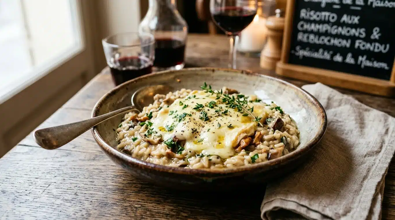 Risotto aux champignons et Reblochon fondant
