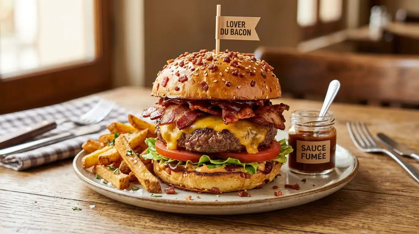 Burger Bacon Lover maison appétissant