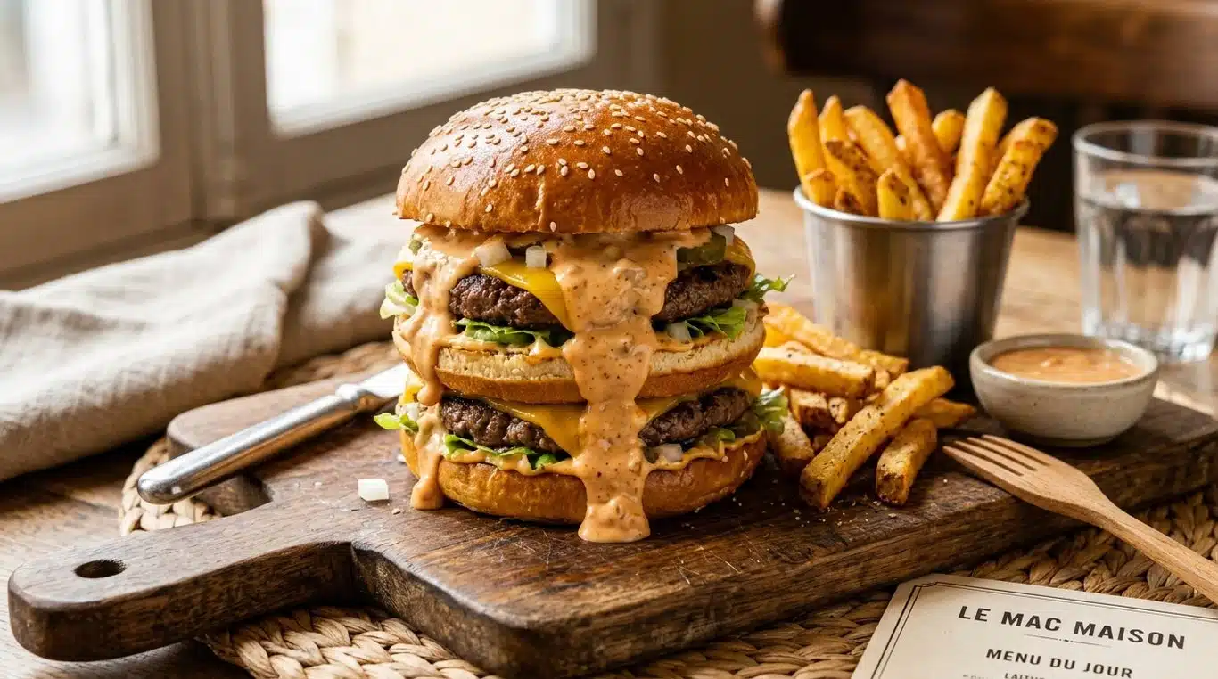 Sauce Big Mac maison sur un burger appétissant