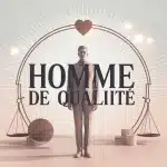 Illustration homme de qualité posture confiante symbole équilibre cœur lumière