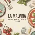 Illustration vectorielle restaurant italien La Malvina terroir