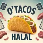 Illustration vectorielle O'Tacos halal avec certificats et traçabilité