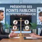 candidat en entretien d embauche présentant ses points faibles avec équilibre