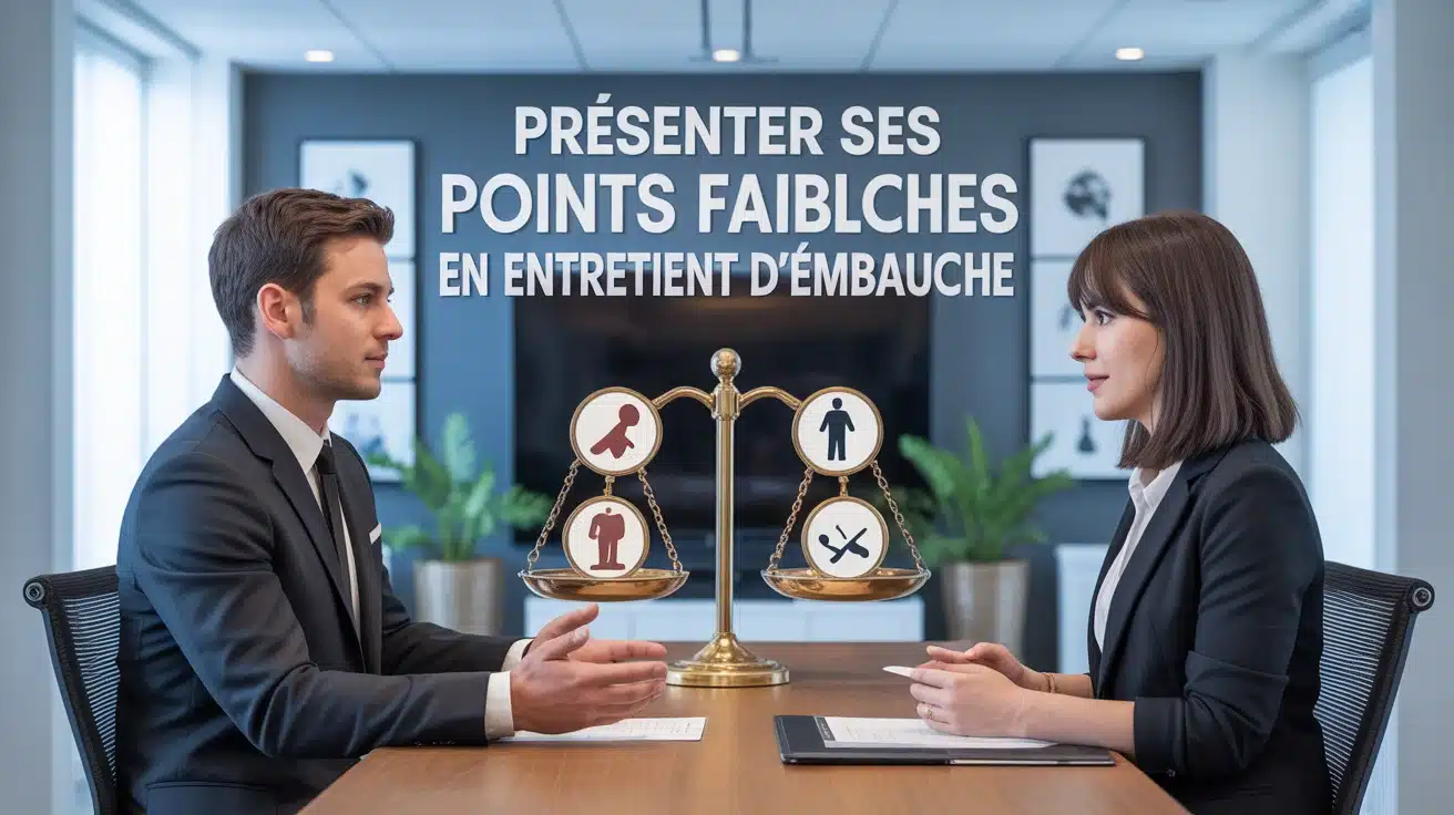 candidat en entretien d embauche présentant ses points faibles avec équilibre