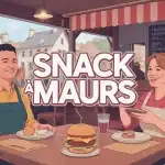 Scène conviviale dans un snack à Maurs avec clients et service rapide