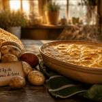 1 kg de pommes de terre et gratin dauphinois sur table