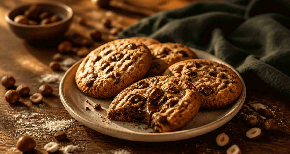 Cookies sans gluten aux pépites de chocolat sur table