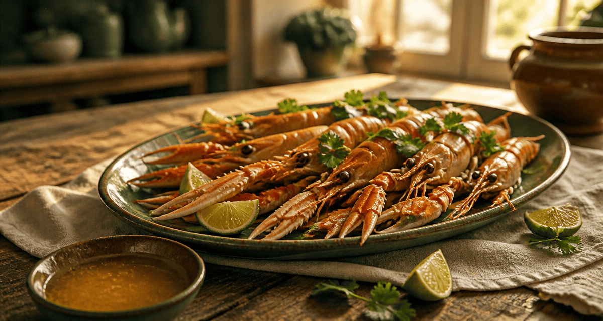 Cuisson langoustine à la plancha avec beurre citron vert