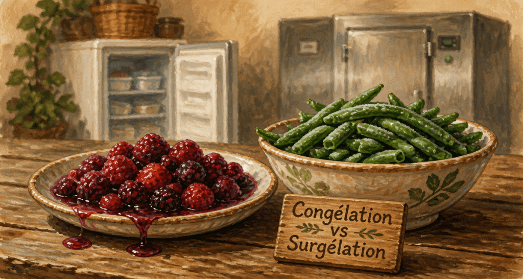 différence entre congélateur et surgélateur sur aliments