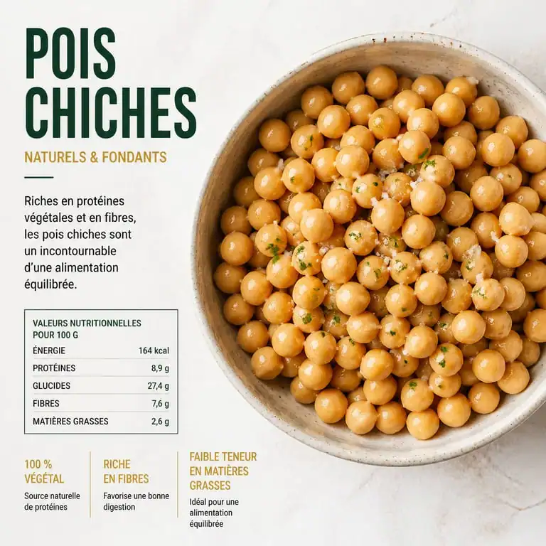 Pois chiches cuits maison dans un bol, parfaits pour une recette de houmous ou de salade
