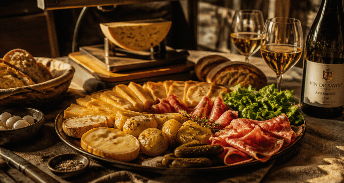 liste courses raclette 10 personnes sur grande table
