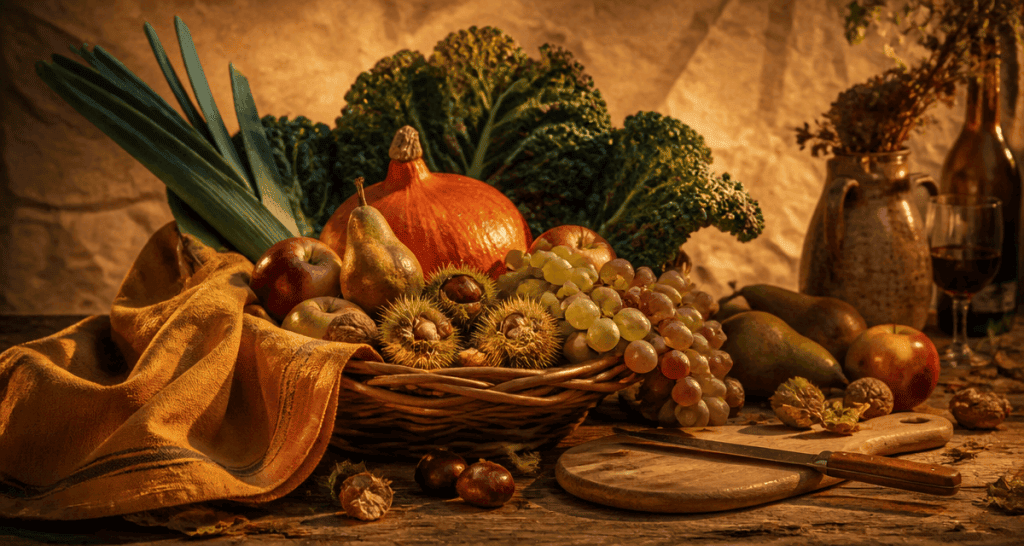 Panier fruit et legume automne cuisine