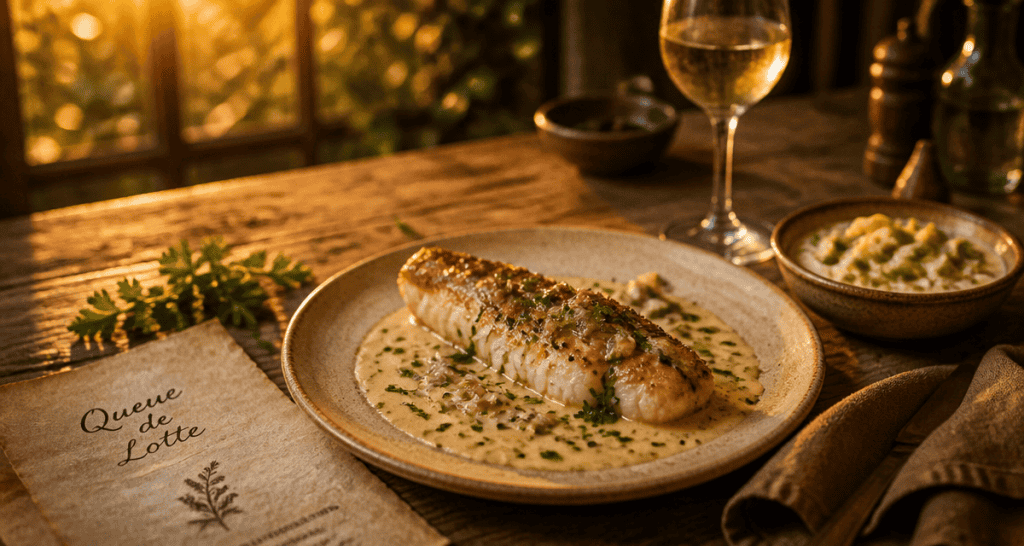 queue de lotte rôtie sauce vin blanc
