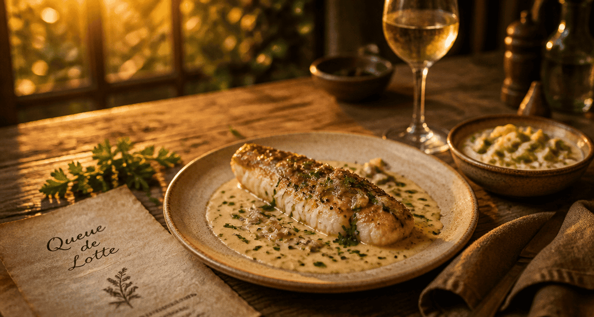 queue de lotte rôtie sauce vin blanc