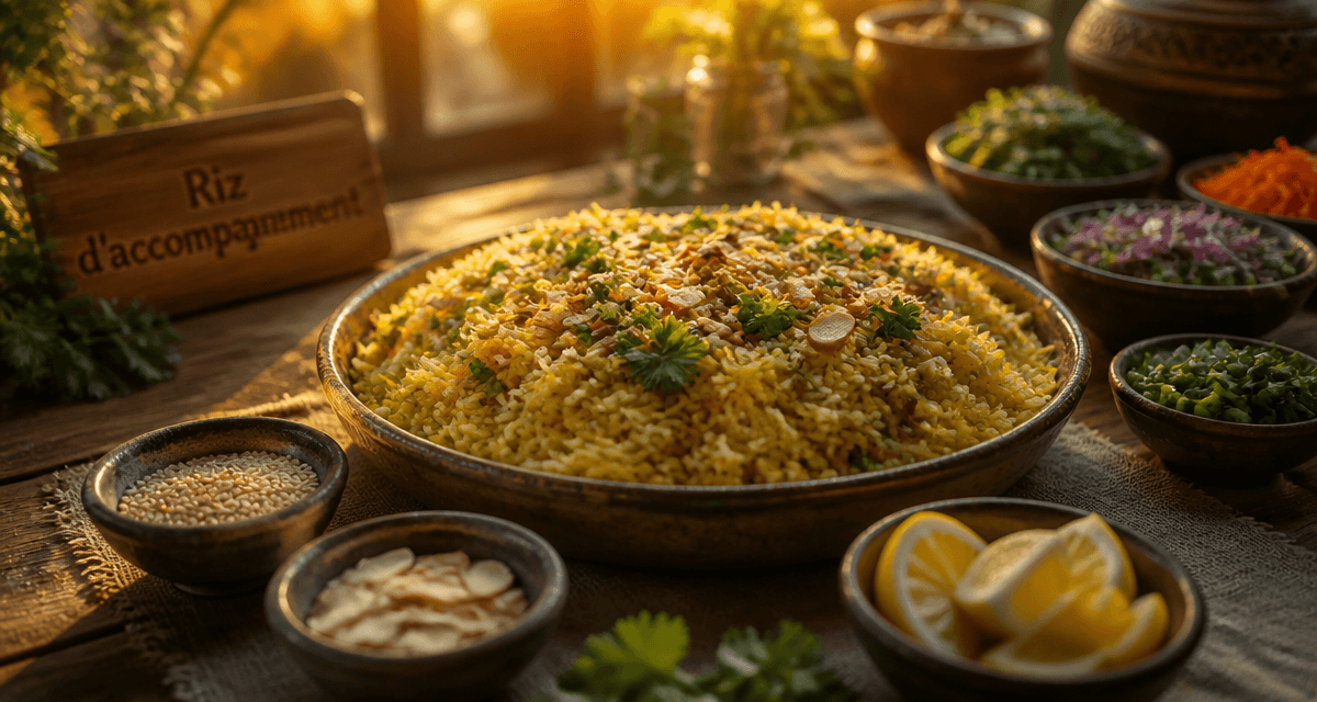 riz en accompagnement recettes sur table rustique