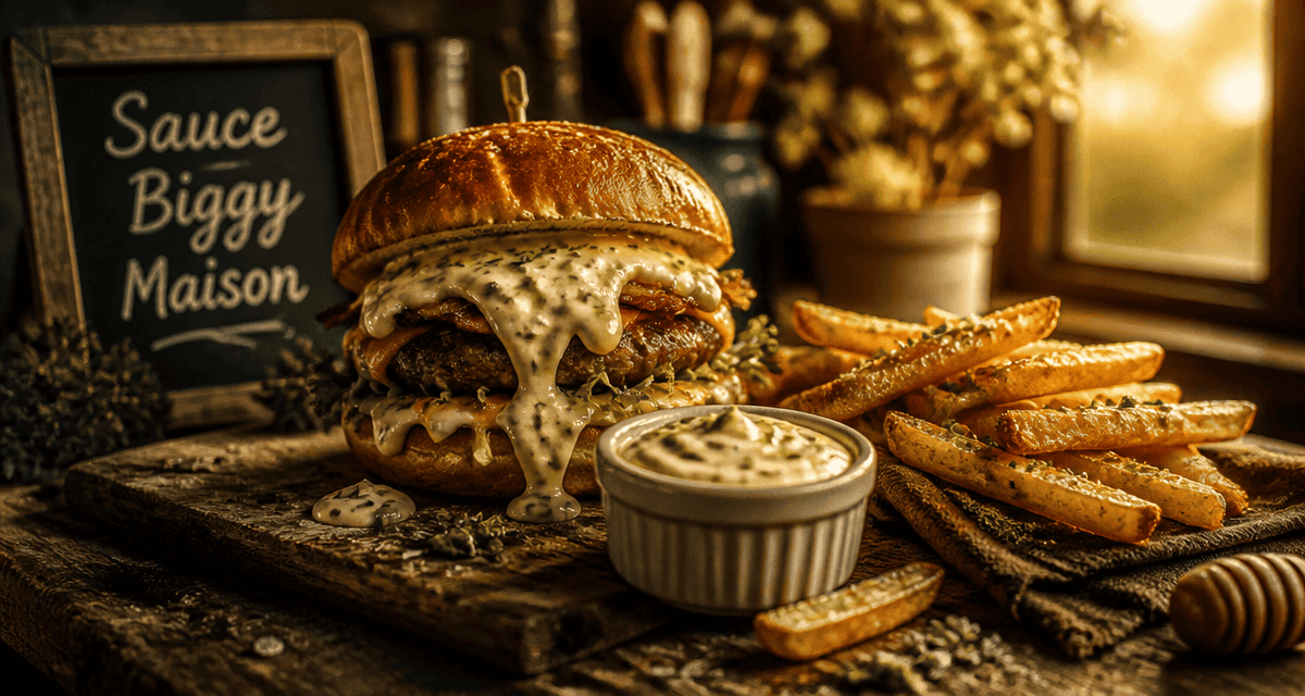 sauce biggy maison sur burger et frites