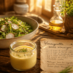 vinaigrette sans vinaigre sur salade printanière