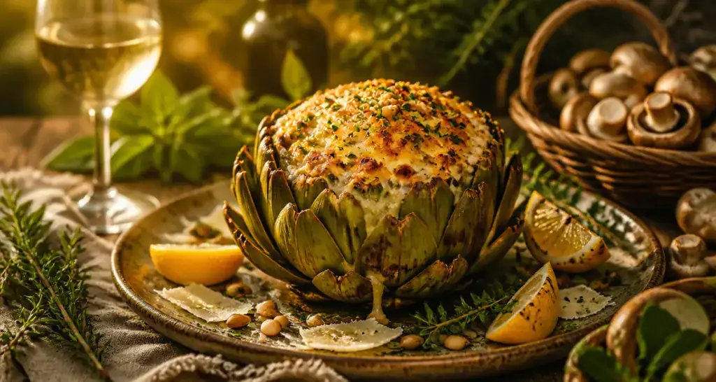 accompagnement artichaut farci fromage herbes