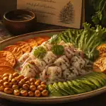 accompagnement ceviche avec patate douce, maïs, avocat et chips plantain