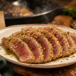 Cuisson d un steak de thon : steak mi-cuit cœur rosé