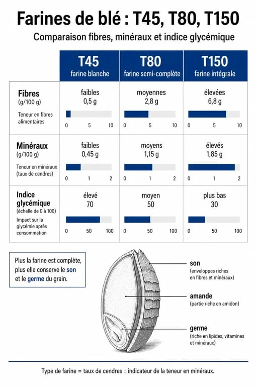 Comparatif des types de farine et leurs bienfaits pour la santé