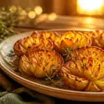 fleur de pomme de terre croustillante sur plat