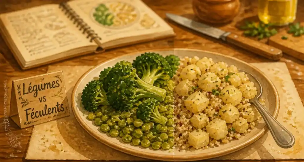 Liste des legumes et feculents : assiette équilibrée légumes et féculents
